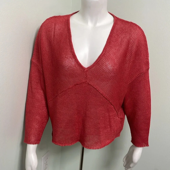 Helmut Lang Tucked Linen Asymmetrical Pullover - Picture 4 of 8